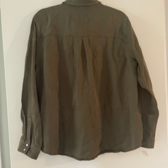 Rails Olive Green Star Embroidered Shirt - Picture 2 of 4